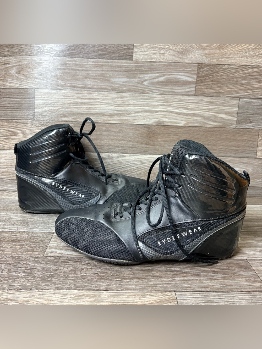 Ryderwear D-Mak Carbon Fibre Black Weight Lifting Shoes High Top Men’s Sz 9